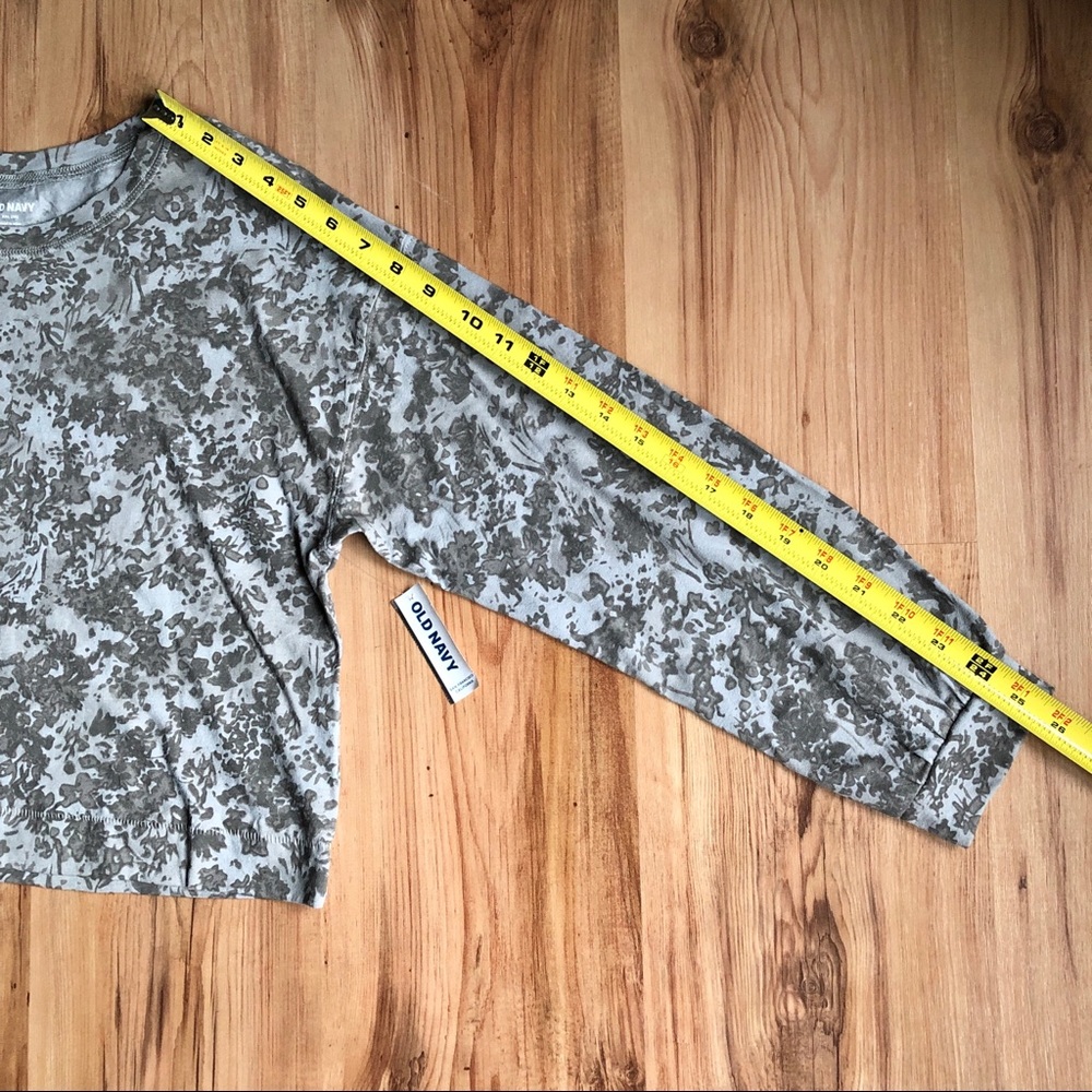 NEW Vintage Printed Cropped Long Sleeve T Shirt Gray XXL Girl’s OLD NAVY - Picture 7 of 12